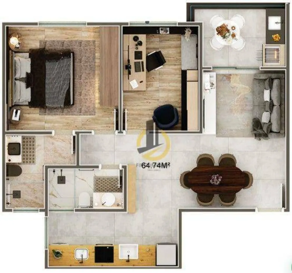 Apartamento, 2 quartos, 60 m² - Foto 2