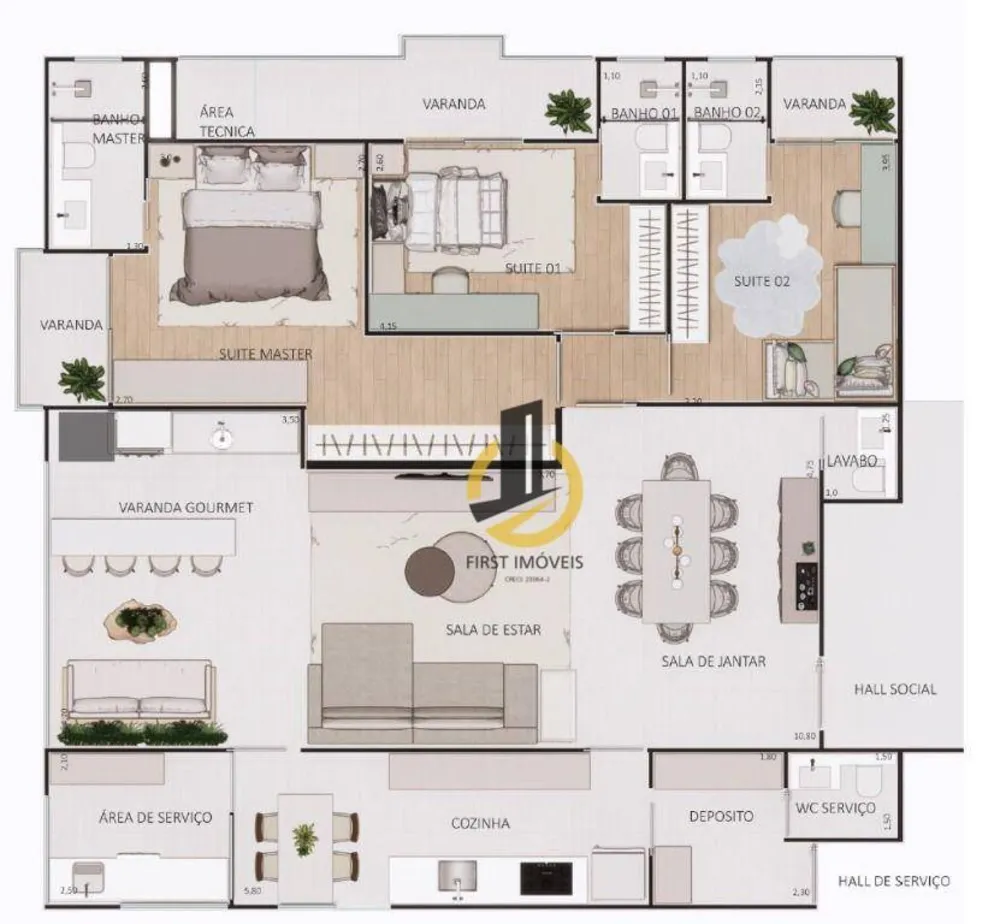 Apartamento, 3 quartos, 146 m² - Foto 2