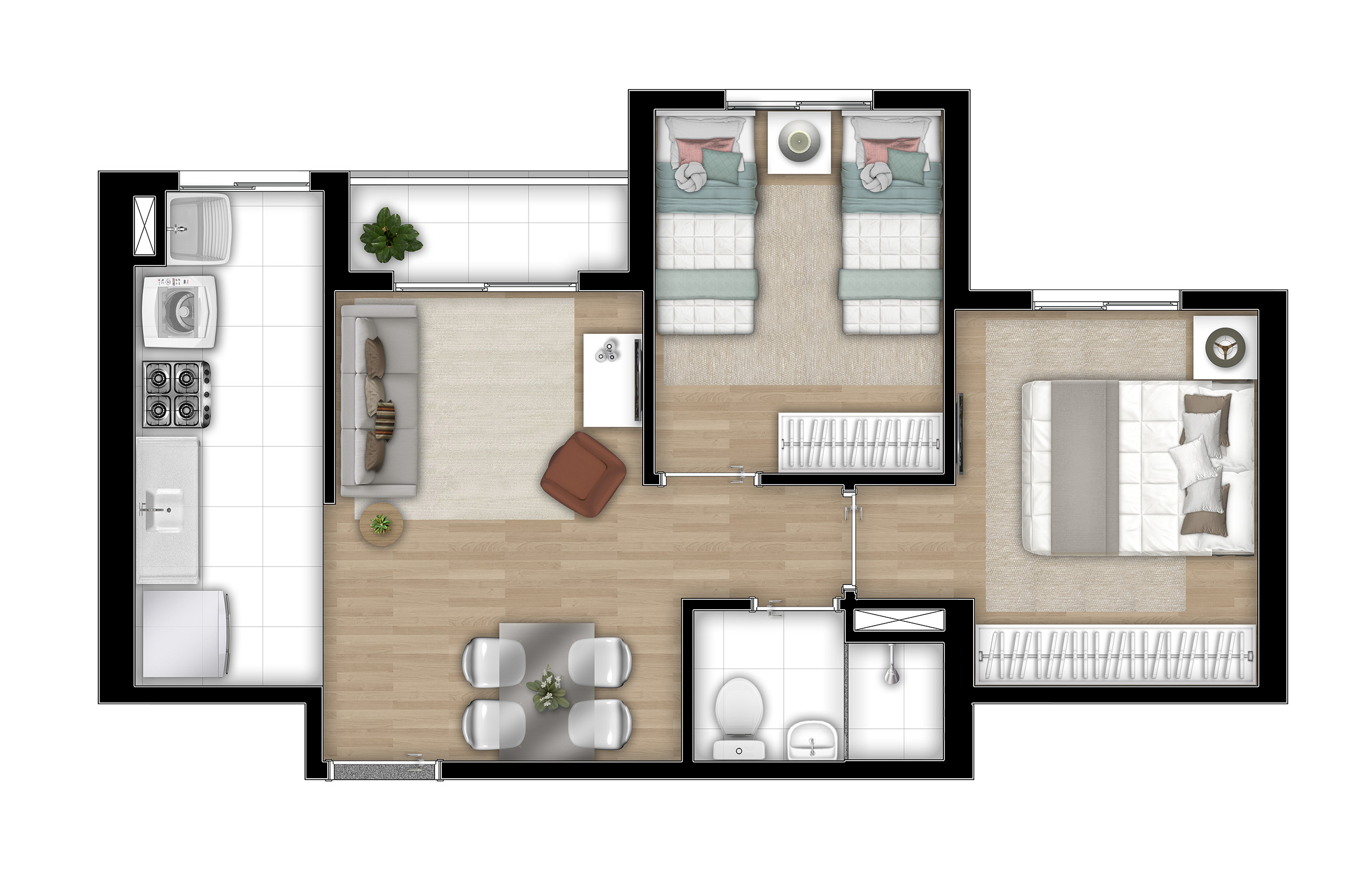 Apartamento à venda com 2 quartos, 40m² - Foto 2