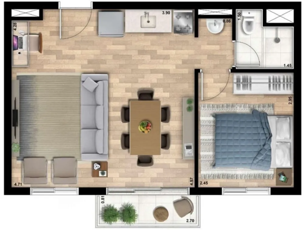 Apartamento, 1 quarto, 25 m² - Foto 12