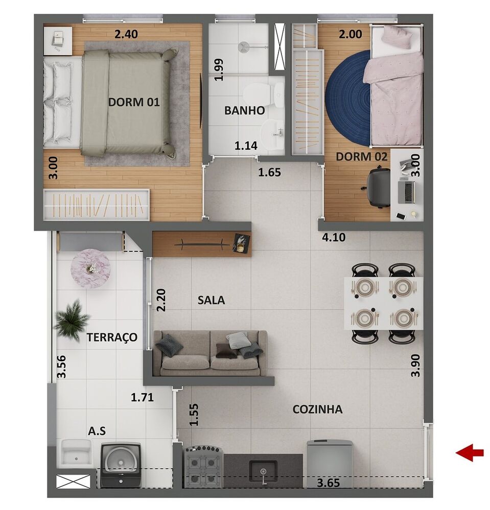 Apartamento, 2 quartos, 34 m² - Foto 11