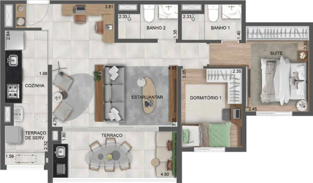 Apartamento, 2 quartos, 53 m² - Foto 19