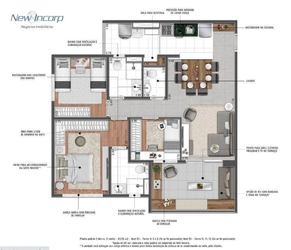 Apartamento, 3 quartos, 100 m² - Foto 1