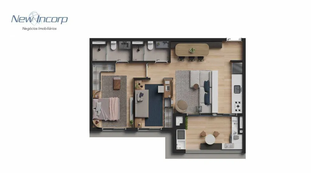 Apartamento, 2 quartos, 72 m² - Foto 2