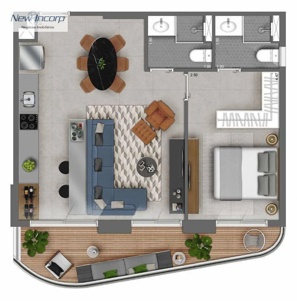 Apartamento, 2 quartos, 63 m² - Foto 2