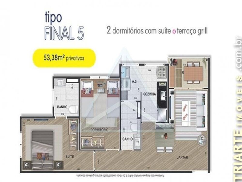 Apartamento, 2 quartos, 52 m² - Foto 2