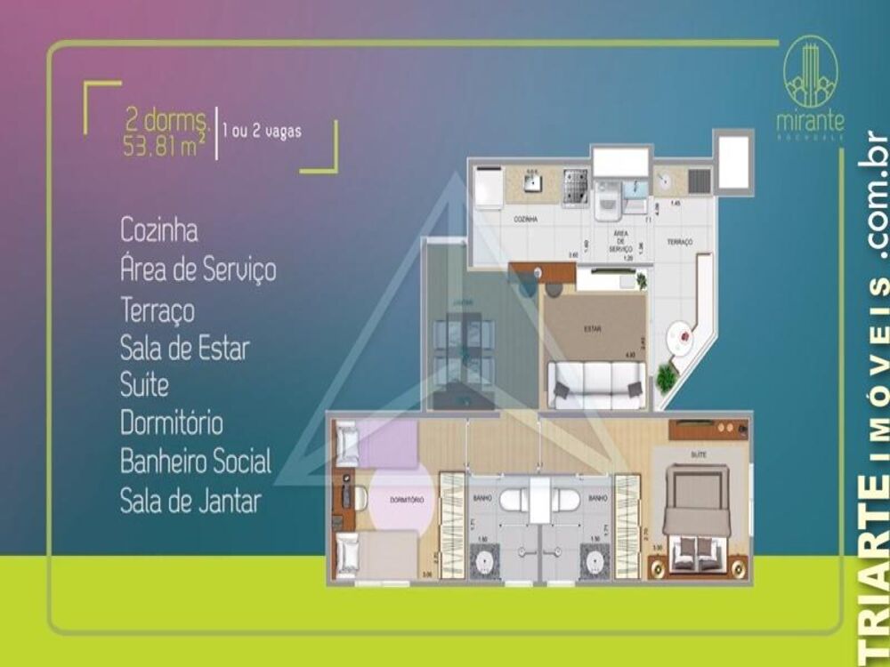 Apartamento, 2 quartos, 53 m² - Foto 1