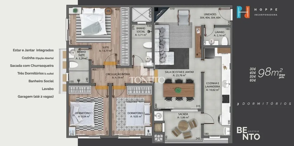 Apartamento, 3 quartos, 97 m² - Foto 2