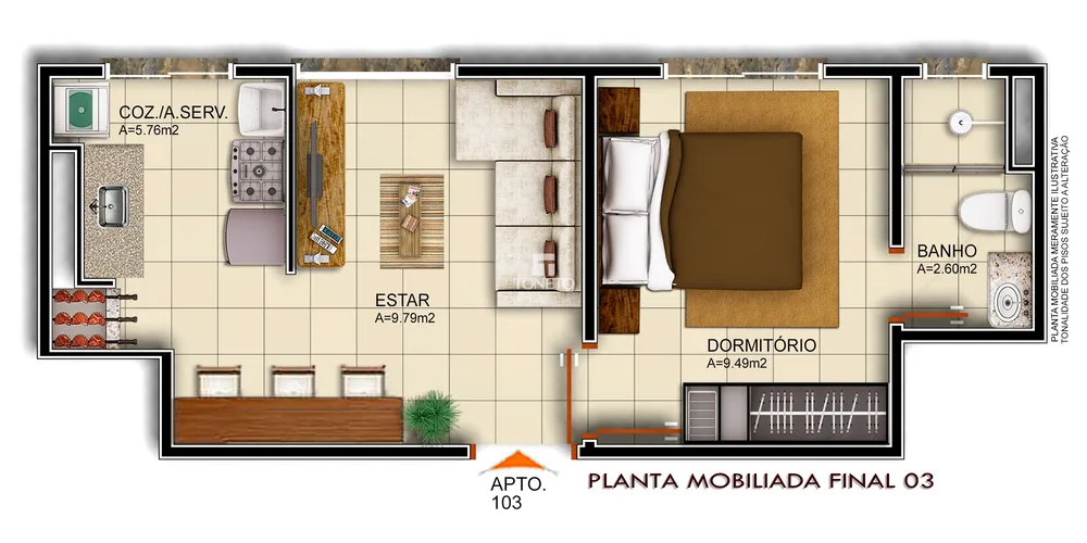 Apartamento, 1 quarto, 32 m² - Foto 2