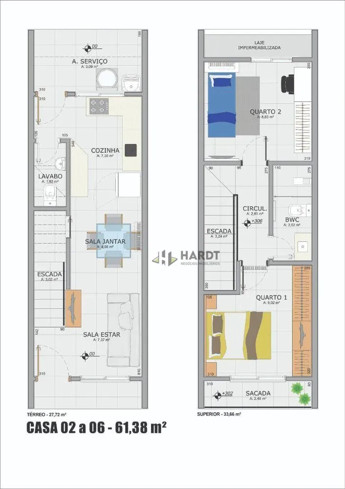 Casa, 2 quartos, 61 m² - Foto 1