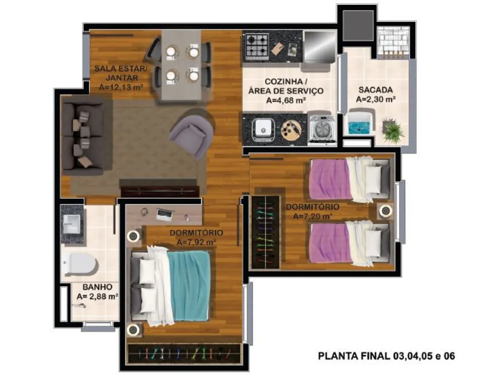 Apartamento, 2 quartos, 44 m² - Foto 9