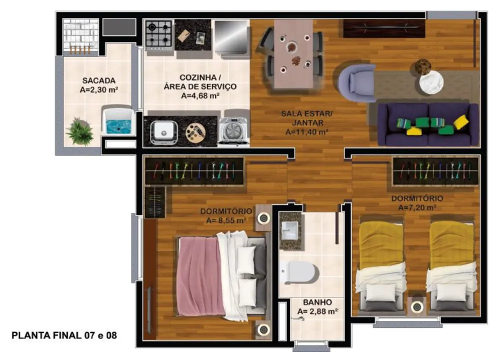 Apartamento, 2 quartos, 45 m² - Foto 4