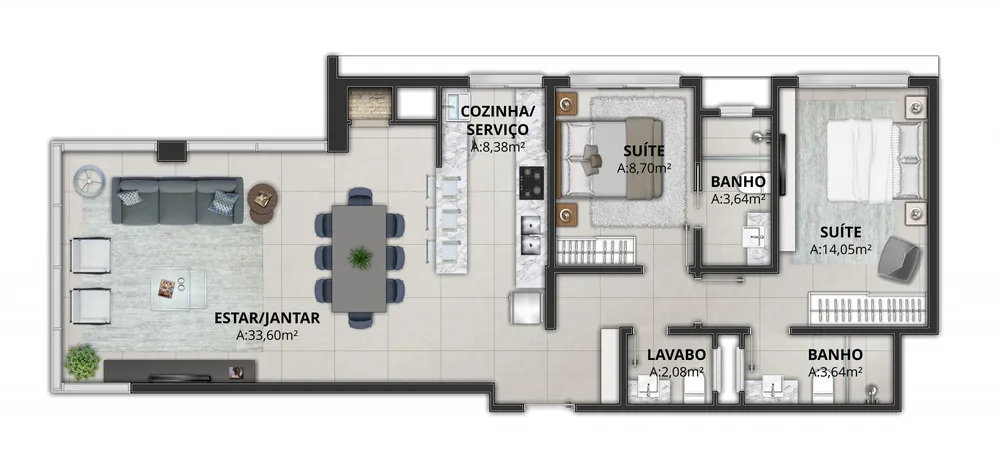 Apartamento, 2 quartos, 90 m² - Foto 9