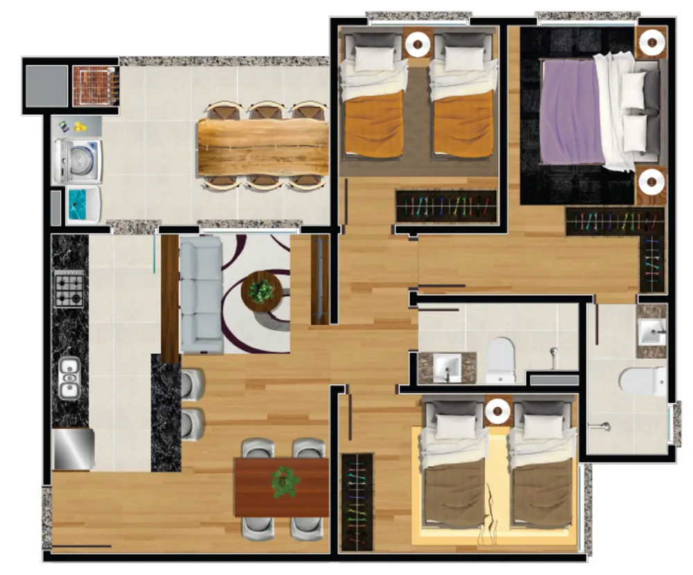 Apartamento, 3 quartos, 73 m² - Foto 1