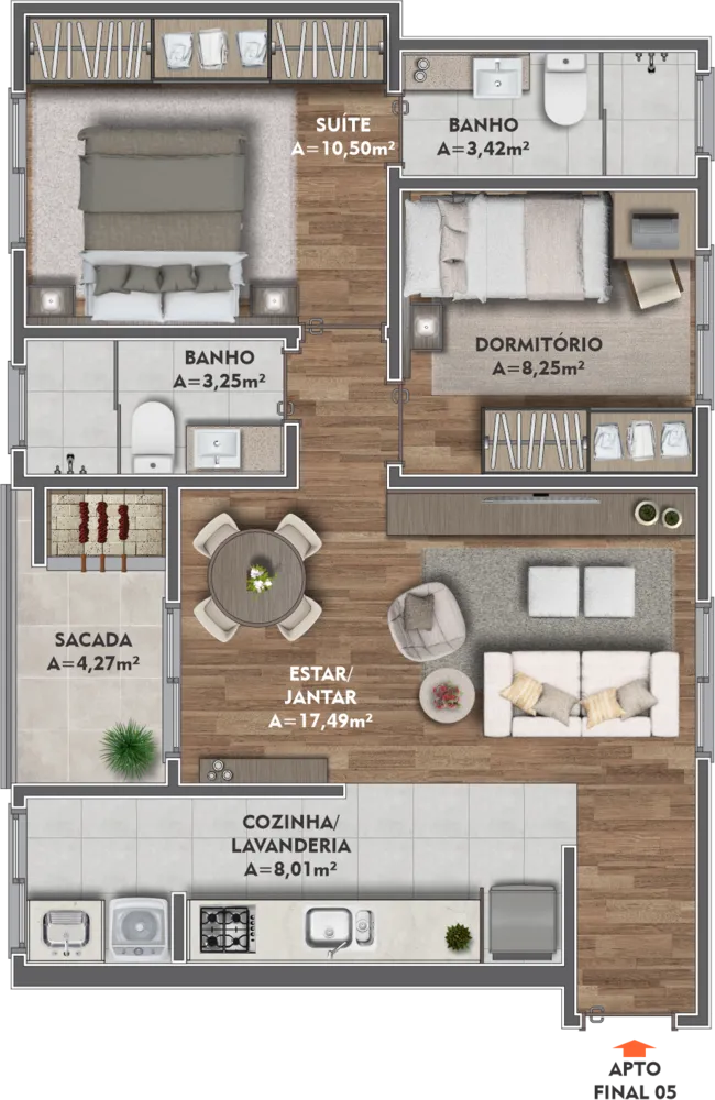 Apartamento, 2 quartos, 57 m² - Foto 1