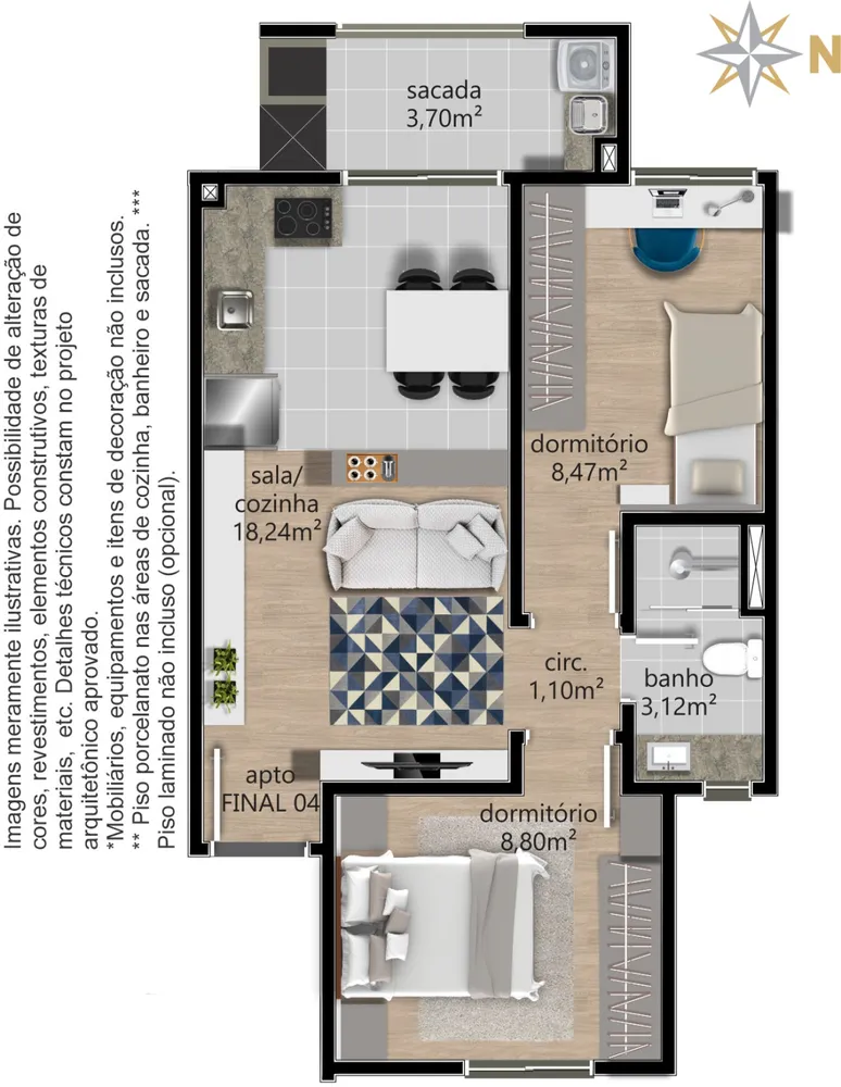 Apartamento, 1 quarto, 32 m² - Foto 13