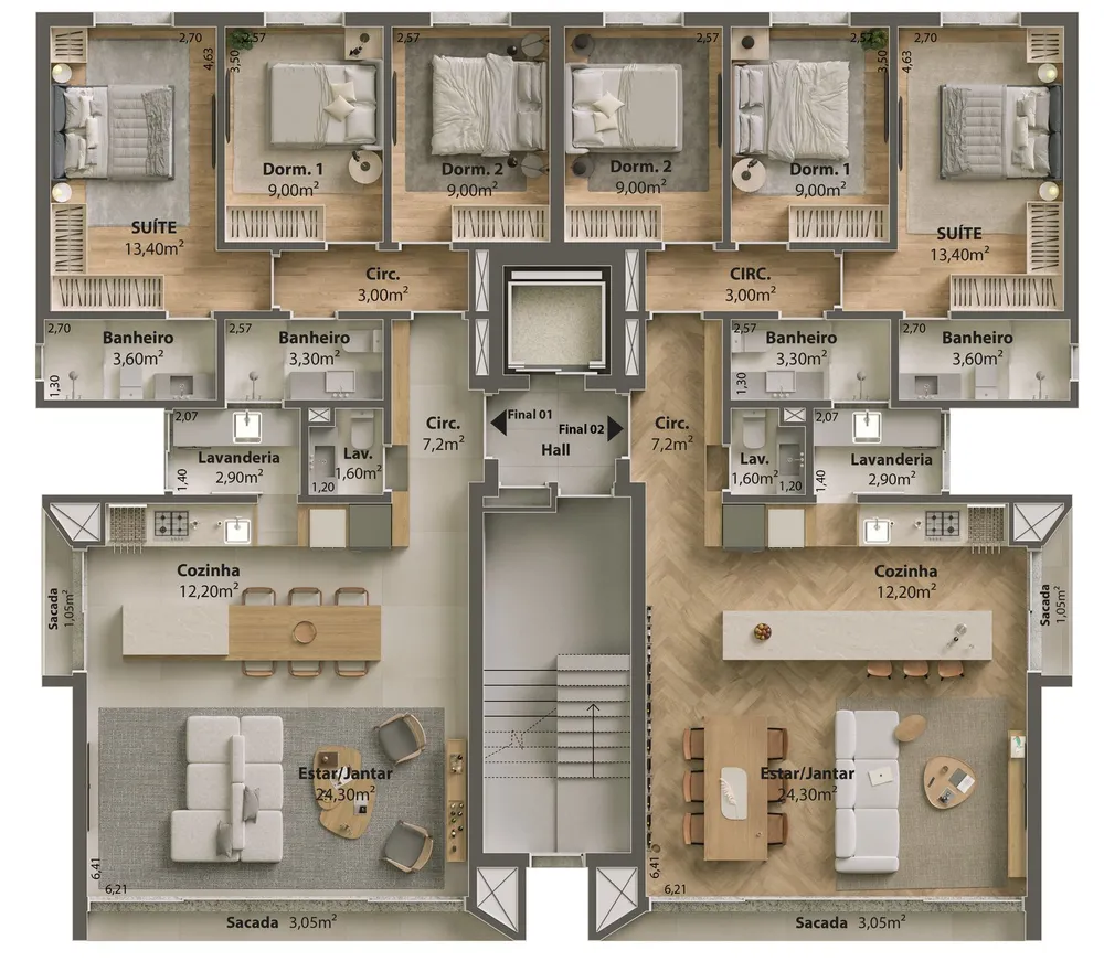 Apartamento, 3 quartos, 110 m² - Foto 1