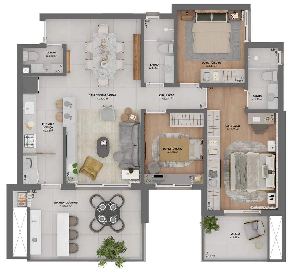 Apartamento, 3 quartos, 106 m² - Foto 16