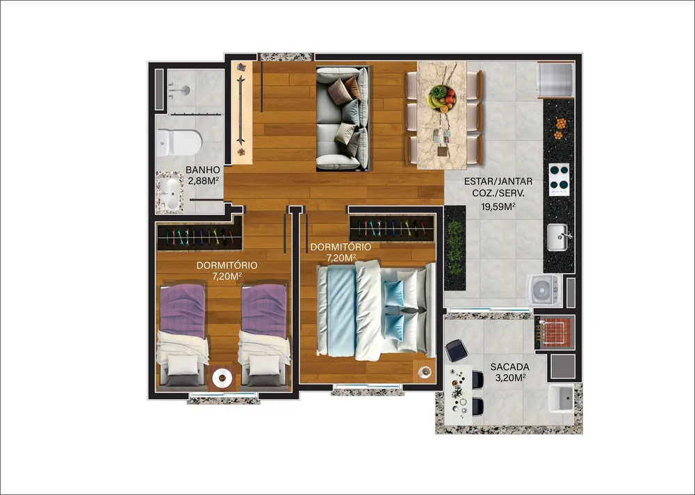 Apartamento, 2 quartos, 47 m² - Foto 4