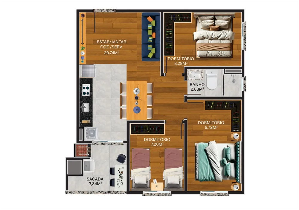 Apartamento, 2 quartos, 45 m² - Foto 10