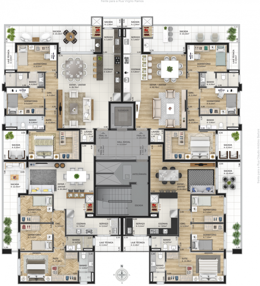 Apartamento à venda com 3 quartos, 125m² - Foto 6