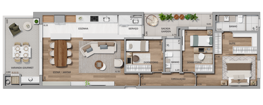 Apartamento à venda com 3 quartos, 110m² - Foto 3