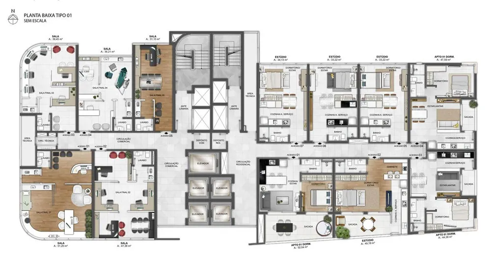 Sala-Conjunto, 47 m² - Foto 8