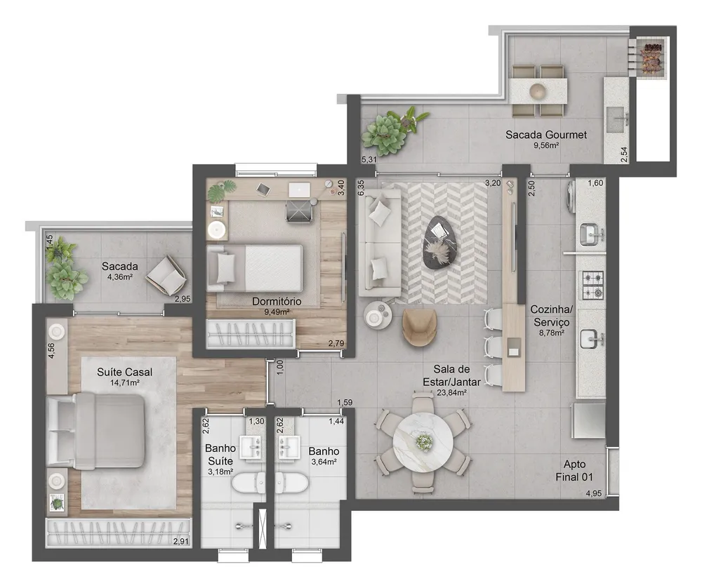 Apartamento, 2 quartos, 87 m² - Foto 6