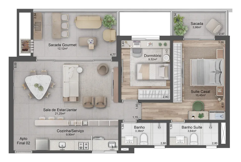 Apartamento, 2 quartos, 87 m² - Foto 4