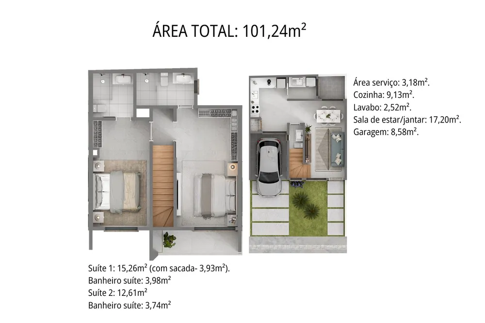 Casa, 2 quartos, 101 m² - Foto 2