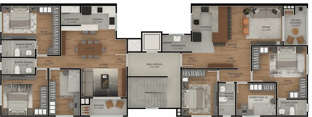 Apartamento, 3 quartos, 96 m² - Foto 3