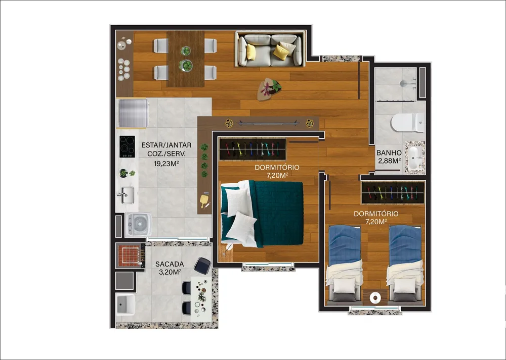 Apartamento, 3 quartos, 61 m² - Foto 4