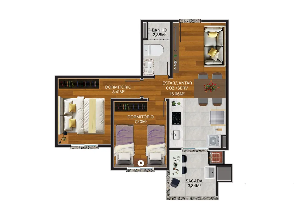 Apartamento, 3 quartos, 61 m² - Foto 11