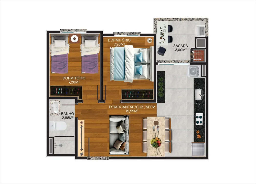 Apartamento, 3 quartos, 61 m² - Foto 5