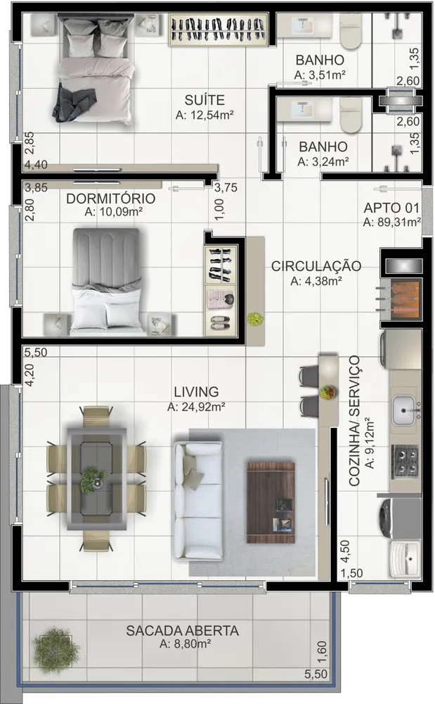Apartamento, 2 quartos, 160 m² - Foto 8