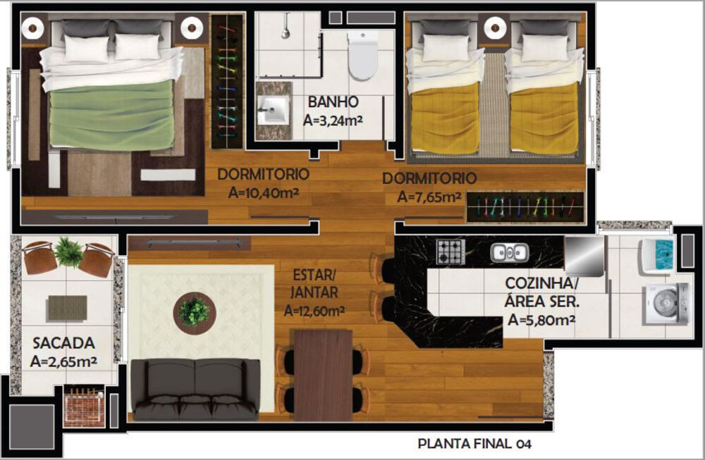 Apartamento à venda com 2 quartos, 51m² - Foto 4