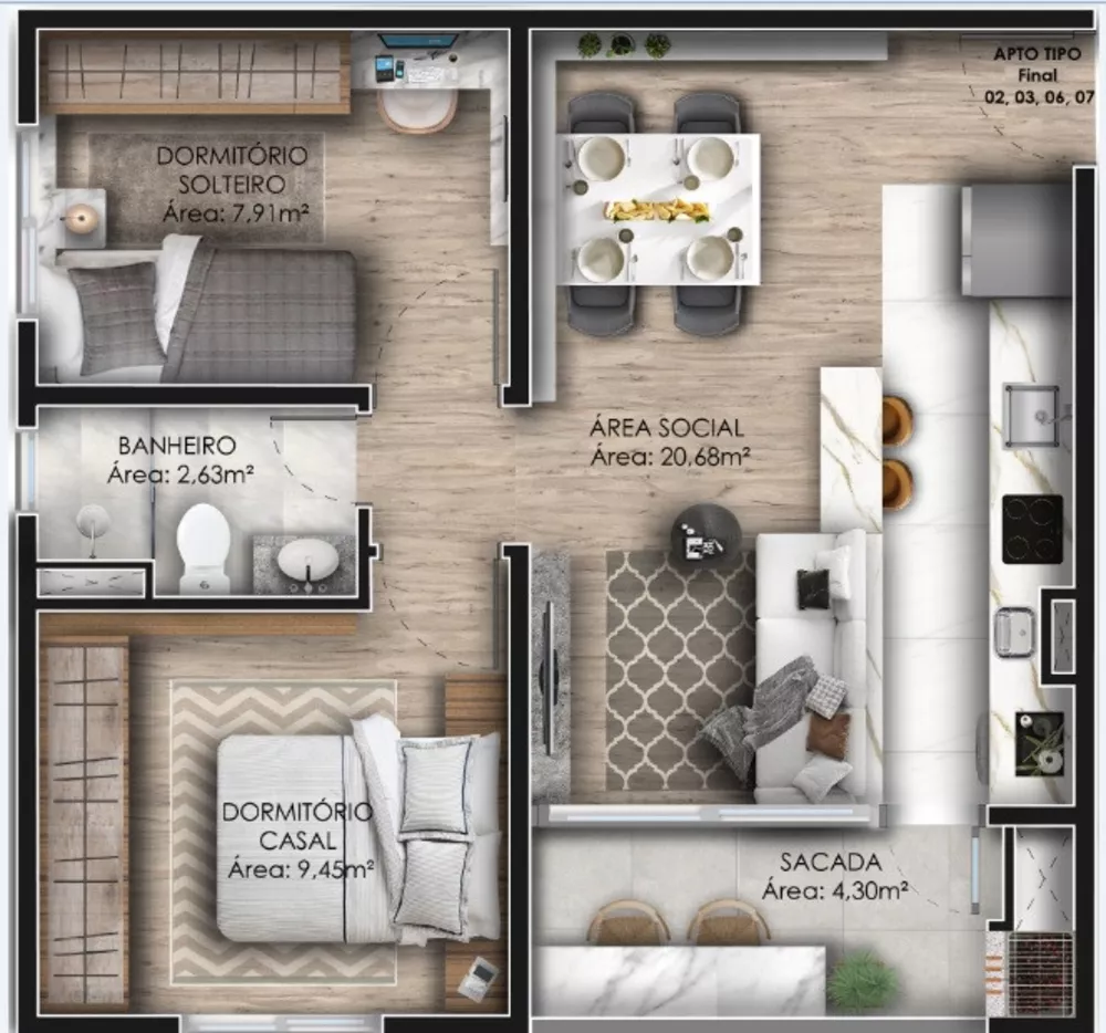 Apartamento, 2 quartos, 50 m² - Foto 15