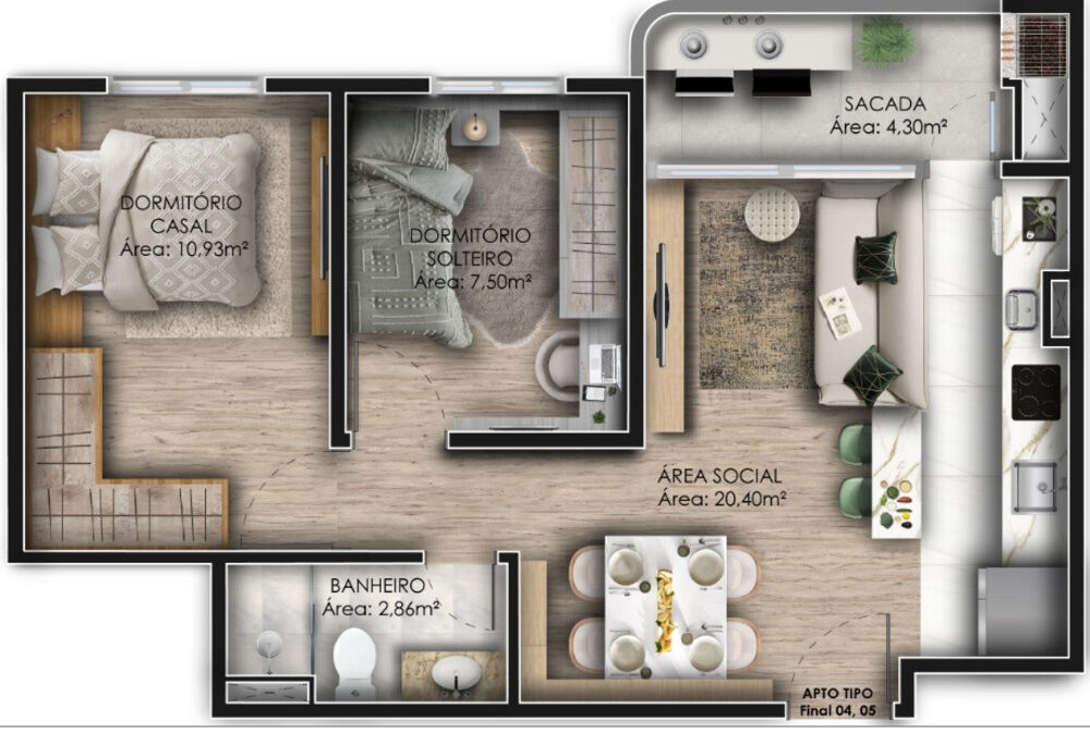 Apartamento, 2 quartos, 50 m² - Foto 17
