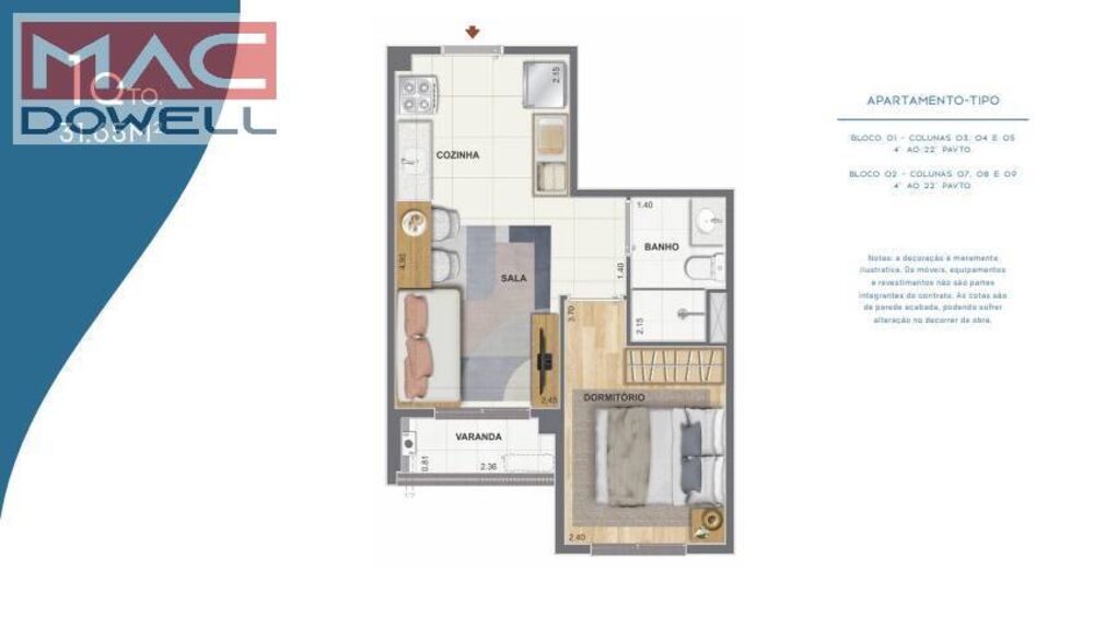 Apartamento, 2 quartos, 51 m² - Foto 3