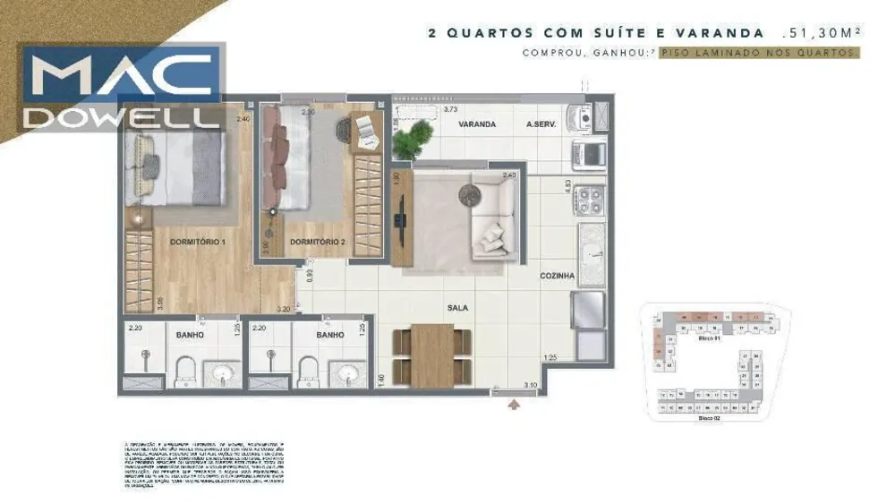 Apartamento, 2 quartos, 45 m² - Foto 4