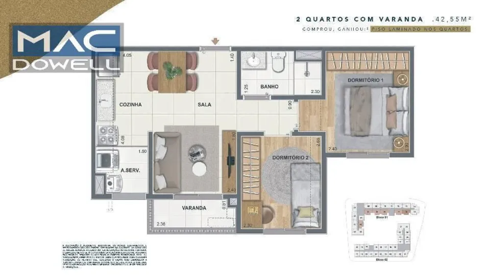 Apartamento, 2 quartos, 45 m² - Foto 10