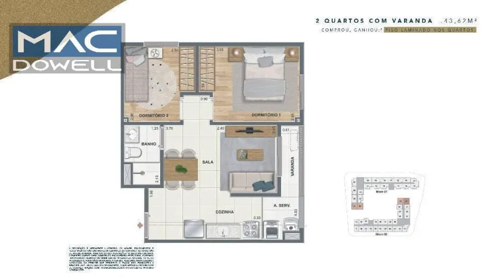 Apartamento, 2 quartos, 45 m² - Foto 8