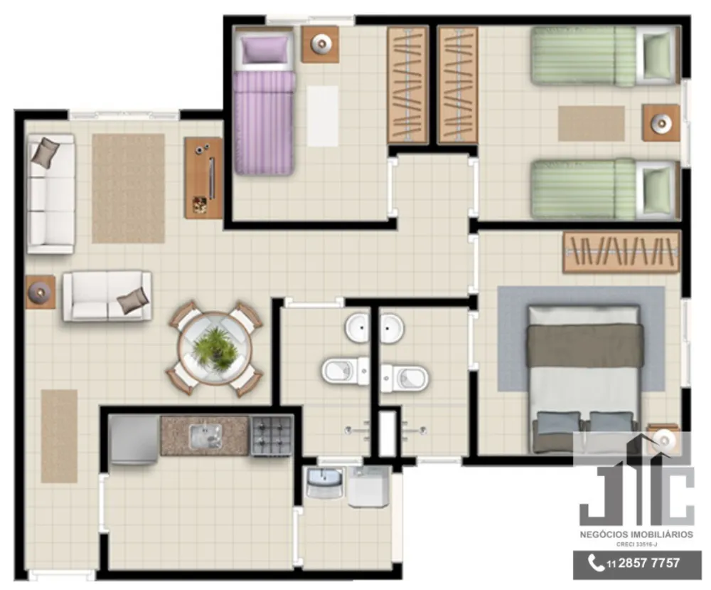 Apartamento, 3 quartos, 60 m² - Foto 8