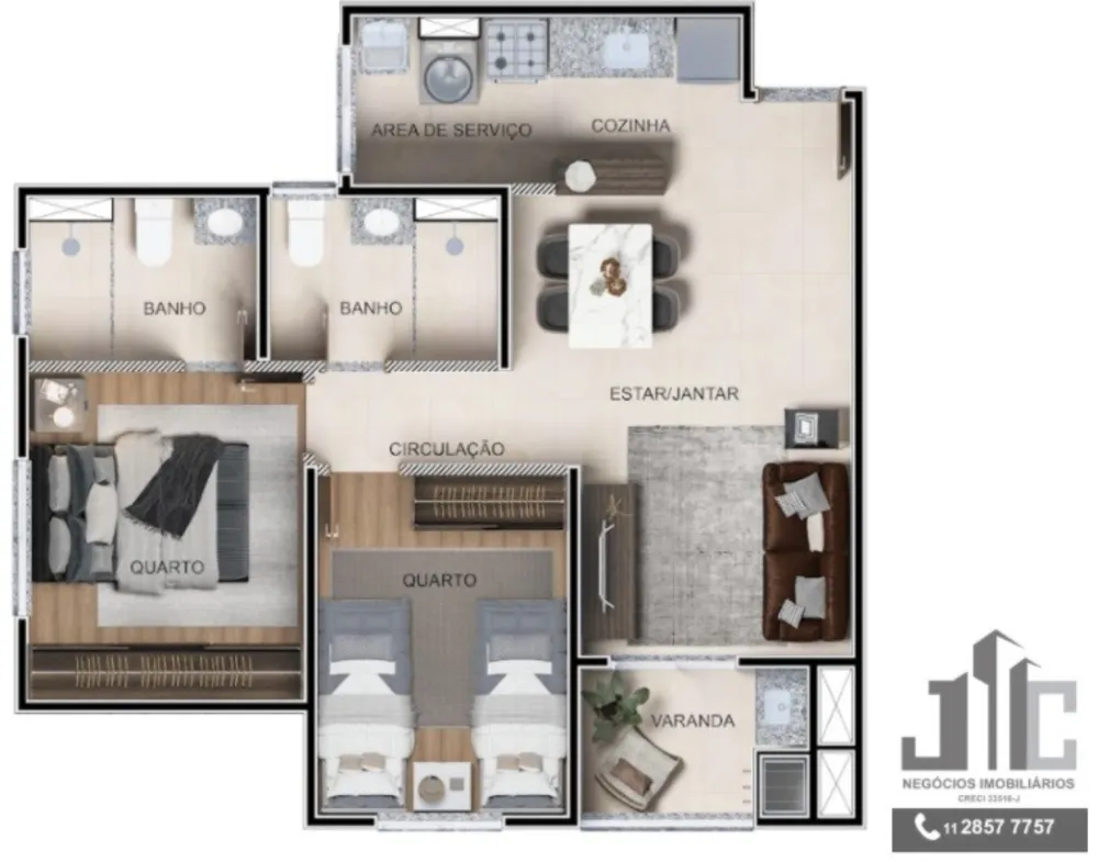 Apartamento, 2 quartos, 55 m² - Foto 6