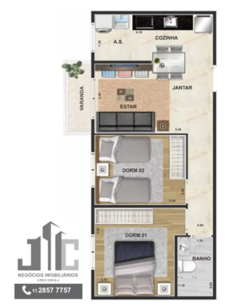 Apartamento, 2 quartos, 46 m² - Foto 9