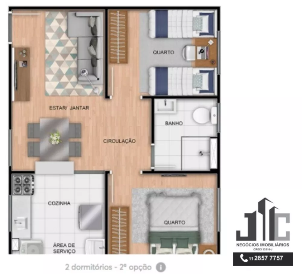 Apartamento, 2 quartos, 43 m² - Foto 2