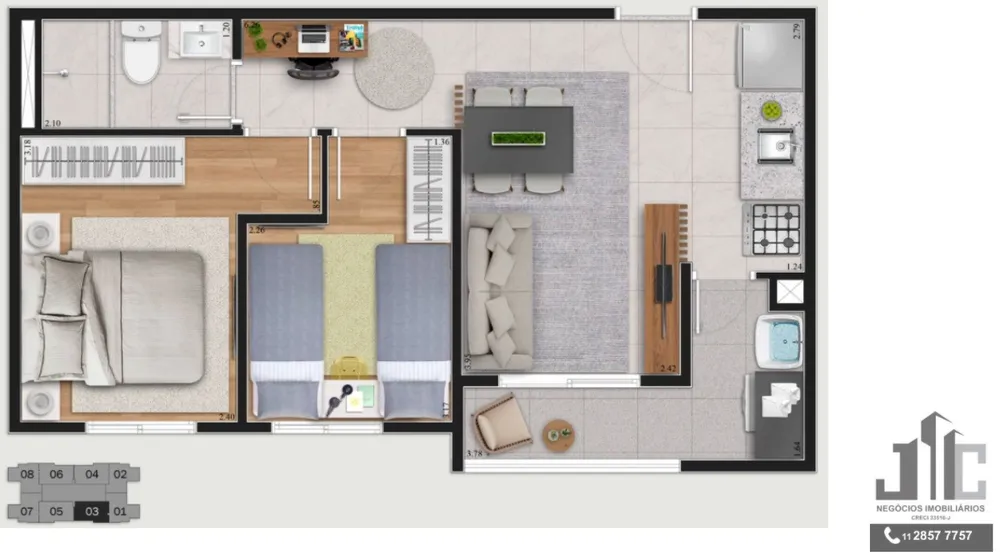 Apartamento, 2 quartos, 43 m² - Foto 11