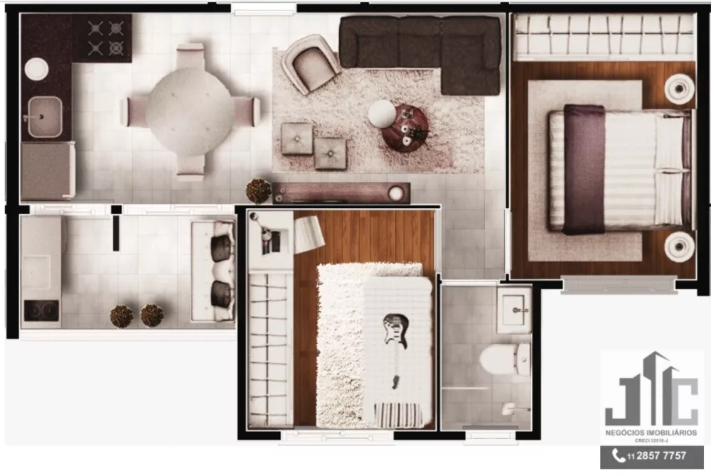 Apartamento, 2 quartos, 40 m² - Foto 1