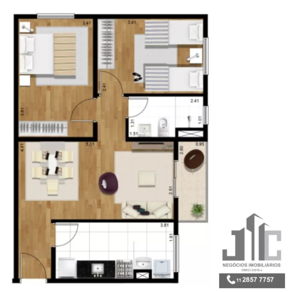 Apartamento, 2 quartos, 51 m² - Foto 1