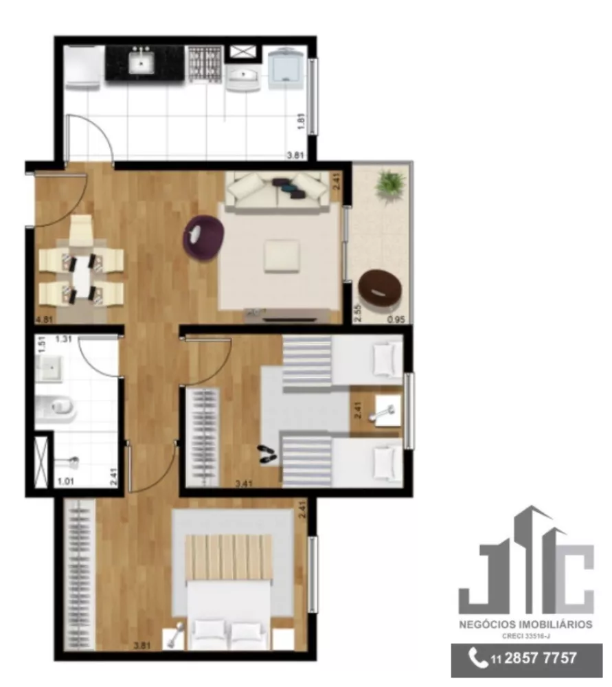 Apartamento, 2 quartos, 49 m² - Foto 1